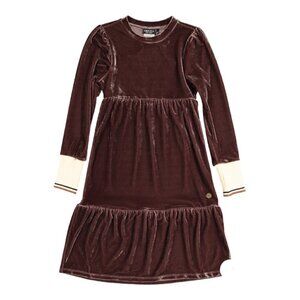 Like Flo Taupe Velvet Dress Brand New Tiered